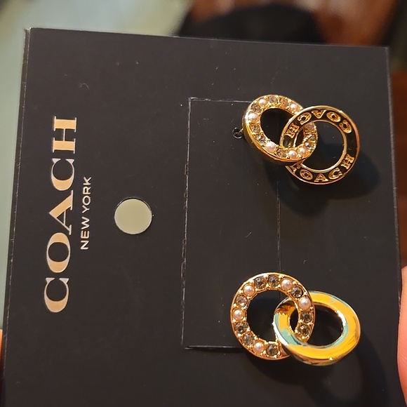 Coach Gold Tone Earrings - Picture 2 of 4